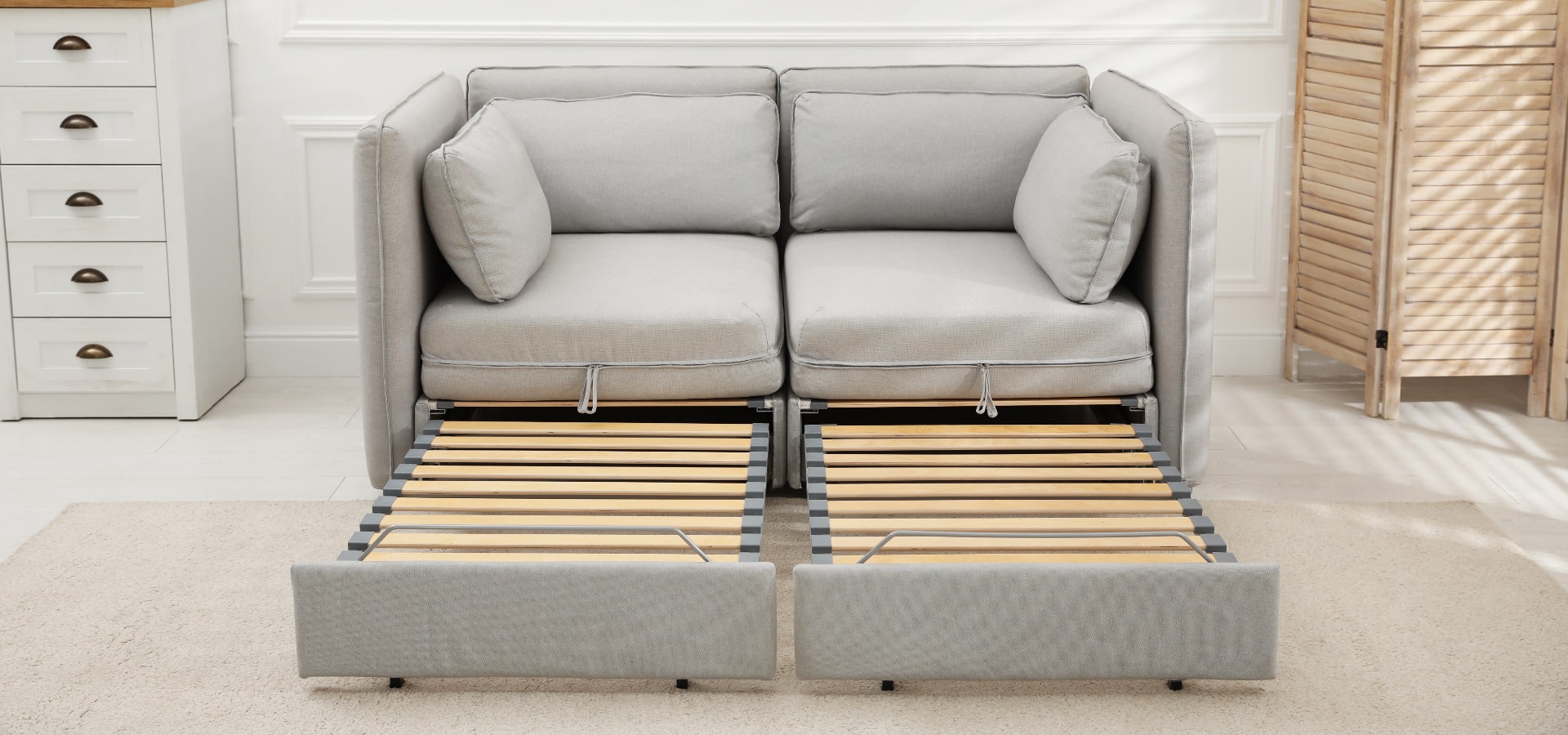 Muebles funcionales: ¿cómo usarlos para ahorrar espacio en tu 'depa'? 2 Los sofás camas son excelentes muebles funcionales.